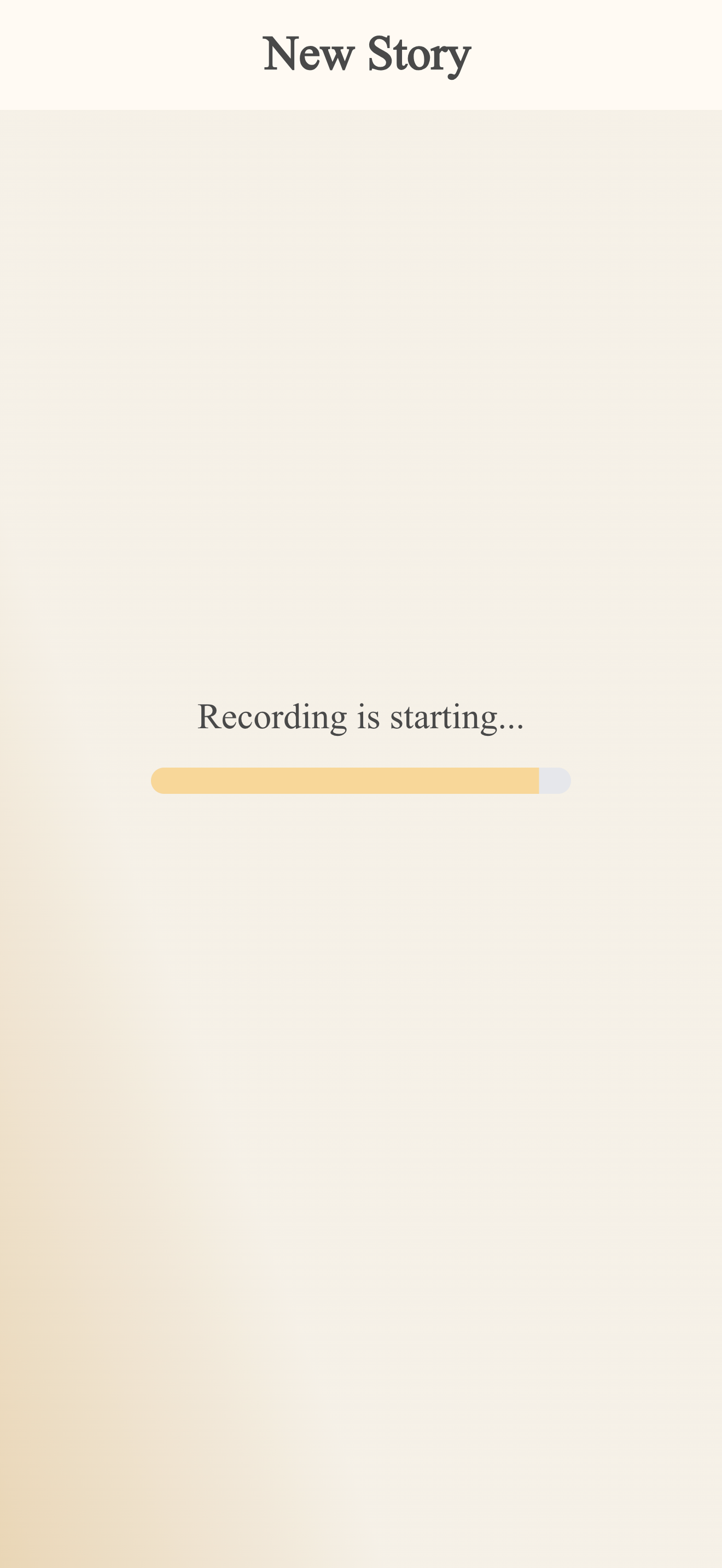 Stories of My Life recording initialization interface